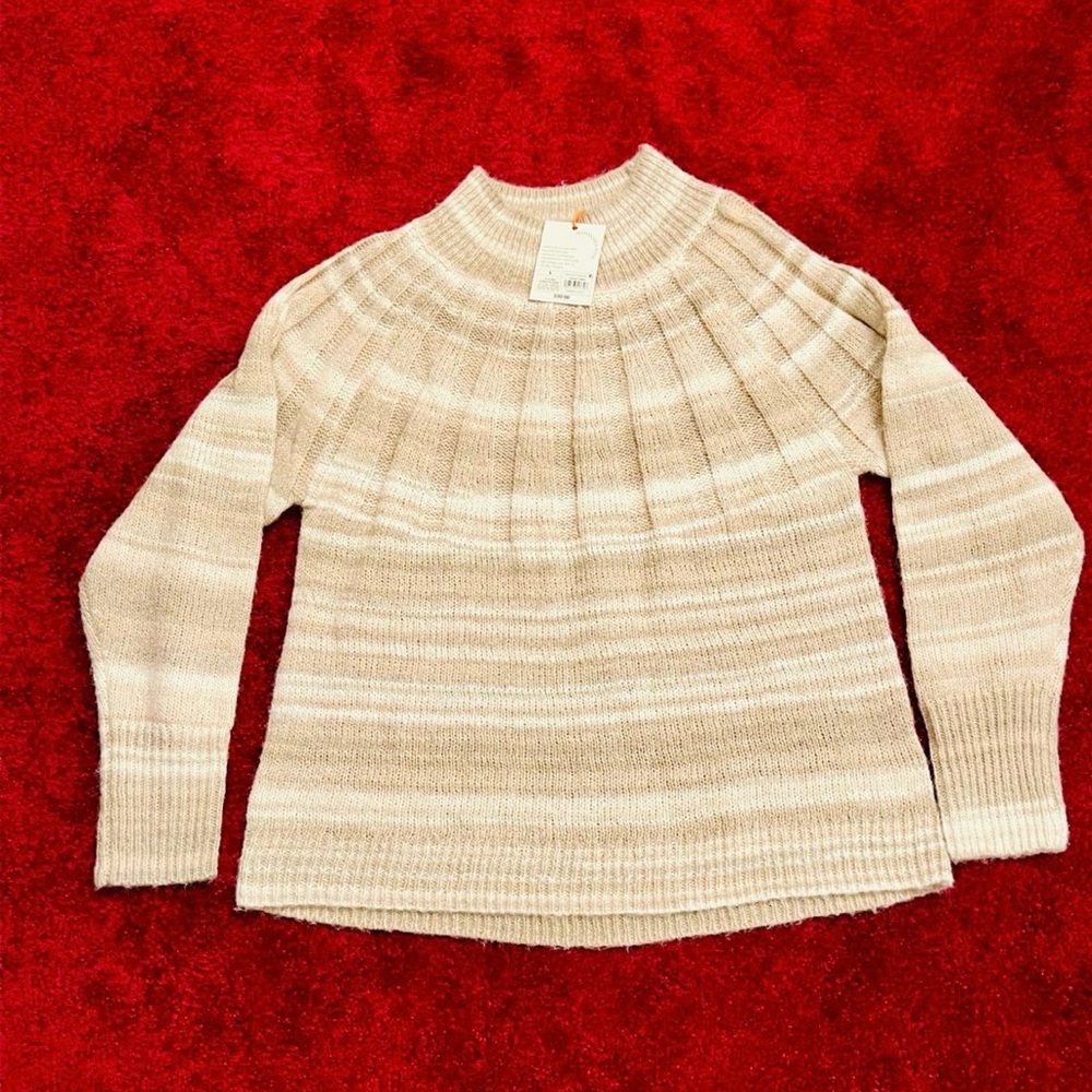 ❤️Glitter GOLD❤️ Women’s Pullover Sweater (Oatmeal Color) - Size Large NWT